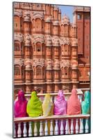 Women in Bright Saris in Front of the Hawa Mahal (Palace of the Winds)-Gavin Hellier-Mounted Photographic Print
