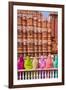Women in Bright Saris in Front of the Hawa Mahal (Palace of the Winds)-Gavin Hellier-Framed Photographic Print