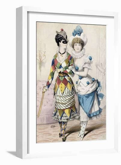 Women in Carnival Costume, Circa 1866, France, 19th Century-null-Framed Giclee Print