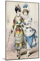 Women in Carnival Costume, Circa 1866, France, 19th Century-null-Mounted Giclee Print