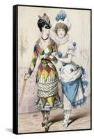 Women in Carnival Costume, Circa 1866, France, 19th Century-null-Framed Stretched Canvas