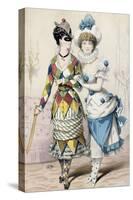 Women in Carnival Costume, Circa 1866, France, 19th Century-null-Stretched Canvas