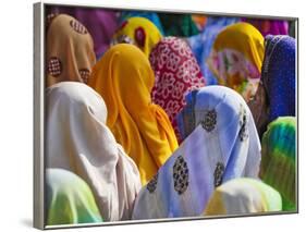 Women in Colorful Saris Gather Together, Jhalawar, Rajasthan, India-Keren Su-Framed Photographic Print