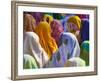 Women in Colorful Saris Gather Together, Jhalawar, Rajasthan, India-Keren Su-Framed Photographic Print