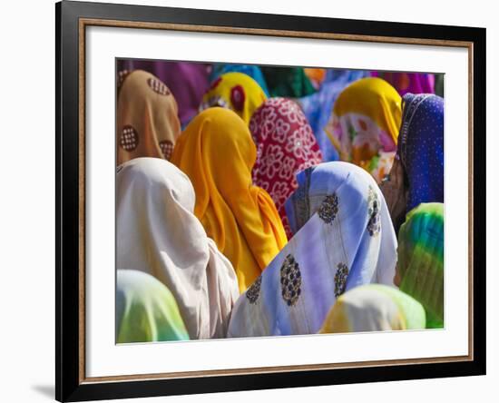 Women in Colorful Saris Gather Together, Jhalawar, Rajasthan, India-Keren Su-Framed Photographic Print