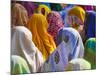 Women in Colorful Saris Gather Together, Jhalawar, Rajasthan, India-Keren Su-Mounted Photographic Print