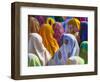 Women in Colorful Saris Gather Together, Jhalawar, Rajasthan, India-Keren Su-Framed Photographic Print