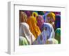 Women in Colorful Saris Gather Together, Jhalawar, Rajasthan, India-Keren Su-Framed Photographic Print