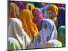 Women in Colorful Saris Gather Together, Jhalawar, Rajasthan, India-Keren Su-Mounted Photographic Print