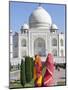 Women in Colourful Saris at the Taj Mahal, UNESCO World Heritage Site, Agra, Uttar Pradesh State, I-Gavin Hellier-Mounted Photographic Print