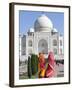 Women in Colourful Saris at the Taj Mahal, UNESCO World Heritage Site, Agra, Uttar Pradesh State, I-Gavin Hellier-Framed Photographic Print