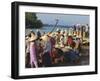 Women in Conical Hats at the Fish Market by the Thu Bon River in Hoi An, Indochina-Robert Francis-Framed Photographic Print