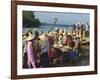 Women in Conical Hats at the Fish Market by the Thu Bon River in Hoi An, Indochina-Robert Francis-Framed Photographic Print