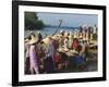 Women in Conical Hats at the Fish Market by the Thu Bon River in Hoi An, Indochina-Robert Francis-Framed Photographic Print