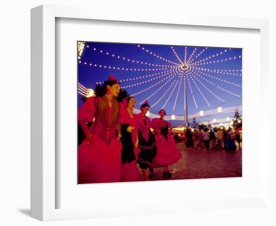 Women in Flamenco Dresses at Feira de Abril, Sevilla, Spain-Merrill Images-Framed Photographic Print