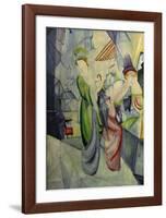 Women in front of hat shop-Auguste Macke-Framed Giclee Print