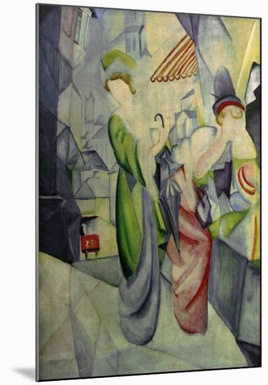 Women in front of hat shop-Auguste Macke-Mounted Giclee Print
