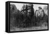 Women in front of Lake Harney Peaks Photograph - Custer City, SD-Lantern Press-Framed Stretched Canvas