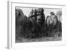 Women in front of Lake Harney Peaks Photograph - Custer City, SD-Lantern Press-Framed Art Print