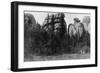 Women in front of Lake Harney Peaks Photograph - Custer City, SD-Lantern Press-Framed Art Print