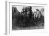 Women in front of Lake Harney Peaks Photograph - Custer City, SD-Lantern Press-Framed Art Print
