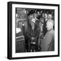 Women in Fur Coats at a Food Exhibition, Wilsic, Near Doncaster, South Yorkshire, 1961-Michael Walters-Framed Photographic Print