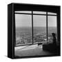 Women in Her Modern Home in Mountains Overlooking Los Angeles-Ed Clark-Framed Stretched Canvas