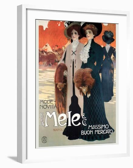 Women in High Fashion Shop at Mele-Leopoldo Metlicovitz-Framed Art Print