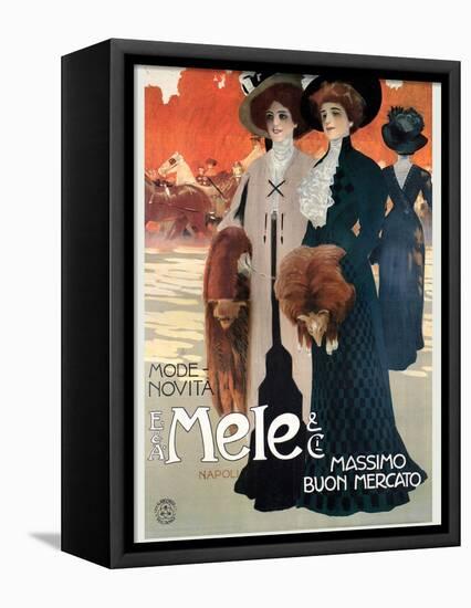 Women in High Fashion Shop at Mele-Leopoldo Metlicovitz-Framed Stretched Canvas