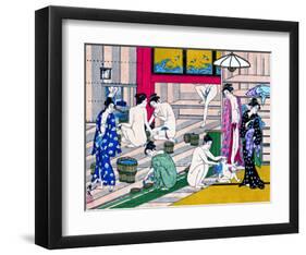 Women in Public Bathhouse-null-Framed Giclee Print