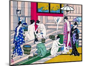 Women in Public Bathhouse-null-Mounted Giclee Print