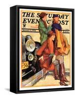 "Women in Riding Habits," Saturday Evening Post Cover, January 6, 1934-John LaGatta-Framed Stretched Canvas