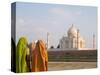 Women in Saris at Taj Mahal Temple Burial Site, Agra, India-Bill Bachmann-Stretched Canvas