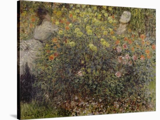 Women in the Flowers. 1875-Claude Monet-Stretched Canvas
