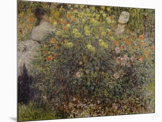 Women in the Flowers. 1875-Claude Monet-Mounted Giclee Print