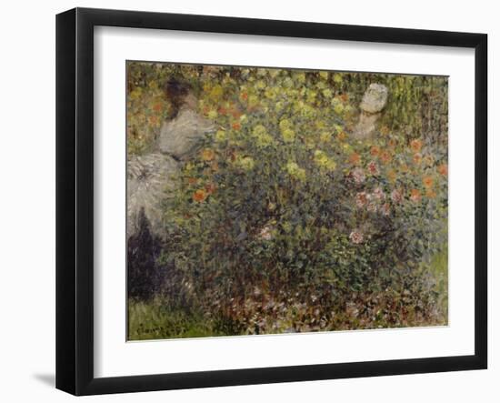 Women in the Flowers. 1875-Claude Monet-Framed Giclee Print