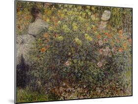 Women in the Flowers. 1875-Claude Monet-Mounted Giclee Print