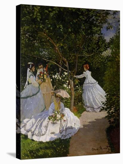 Women in the Garden at Ville D'Avray, 1867-Claude Monet-Stretched Canvas