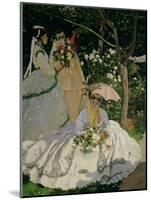 Women in the Garden, Detail of a Seated Woman with a Parasol, 1867-Claude Monet-Mounted Giclee Print