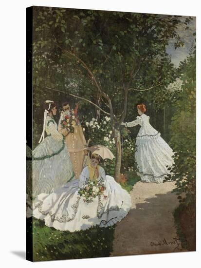 Women in the Garden, Ville D'Avray, 1867-Claude Monet-Stretched Canvas
