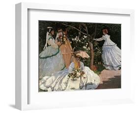 Women in the Garden-Claude Monet-Framed Giclee Print