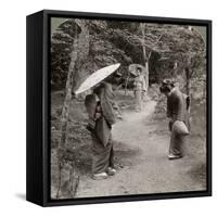 Women in the Kinkaku-Ji Temple Garden, Kyoto, Japan, 1904-Underwood & Underwood-Framed Stretched Canvas