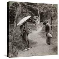 Women in the Kinkaku-Ji Temple Garden, Kyoto, Japan, 1904-Underwood & Underwood-Stretched Canvas