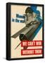 Women in the War We Can't Win Without Them WWII War Propaganda Art Print Poster-null-Framed Poster