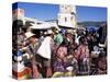 Women in Traditional Dress in Busy Tuesday Market, Solola, Guatemala, Central America-Upperhall-Stretched Canvas