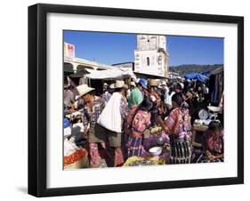 Women in Traditional Dress in Busy Tuesday Market, Solola, Guatemala, Central America-Upperhall-Framed Premium Photographic Print