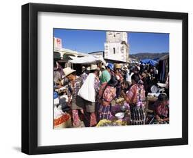 Women in Traditional Dress in Busy Tuesday Market, Solola, Guatemala, Central America-Upperhall-Framed Photographic Print