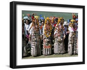 Women in Traditional Tibetan Dress, Yushu, Qinghai Province, China-Occidor Ltd-Framed Photographic Print