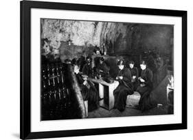 Women Knitting in a Wine-Cellar in a 'Much Bombarded' Rheims-null-Framed Art Print