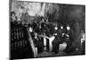 Women Knitting in a Wine-Cellar in a 'Much Bombarded' Rheims-null-Mounted Art Print